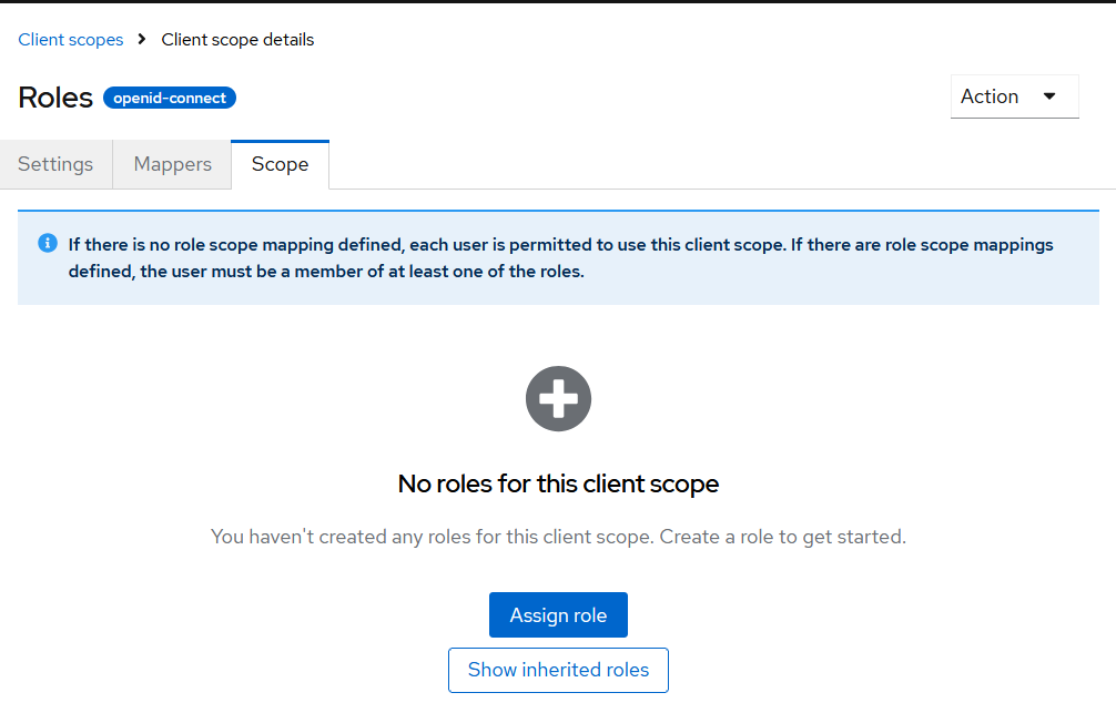 Keycloak / assign client scopes to the users