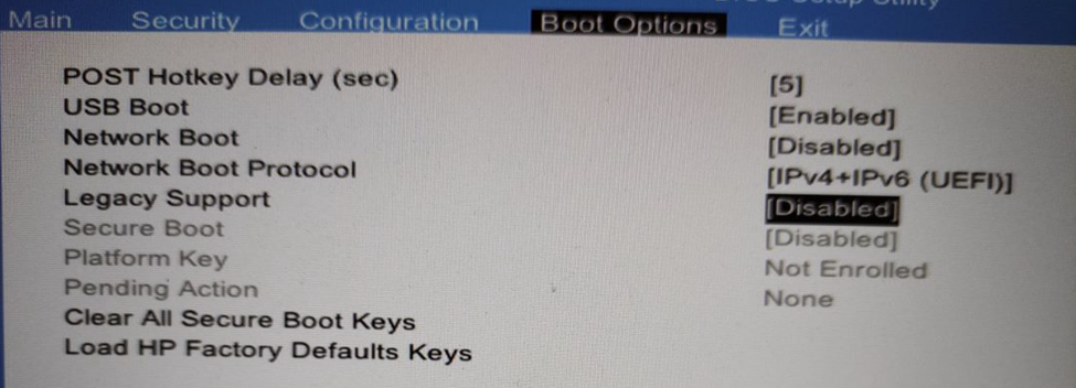 Enable secure boot configuration
